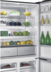 KORTING KNFM 91868 GN Четырехдверный холодильник, Инверторный компрессор, Зона с изменяемым температурным режимом (-20 С - +5 С), (ВхШхГ): 1905x909x690 мм, цвет - черное стекло