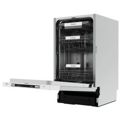 Evelux BD 4503 Посудомоечная машина, ширина 45 см., 10 комплектов, 7 программ, 49 дБ уровень шума, луч на полу, половинная загрузка, автоооткрывание