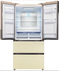 KUPPERSBERG RFFI 184 BEG Холодильник отдельностоящий,  Система No Frost - полный, В-182 Ш- 83.5 Г- 70.3, Бежевое стекло