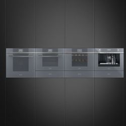 SMEG CPV115S Подогреватель посуды, Серия Linea, 60 см, высота 14 см, серебристое стекло Stopsol, открывание PUSH