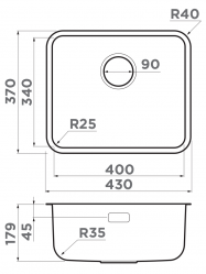 Кухонная мойка Omoikiri Omi 43-U/I Ultra Mini-LG Монтаж под столешницу / накладной