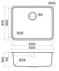 Кухонная мойка Omoikiri  Omi 53-U/I-IN Ultra Монтаж накладной / заподлицо