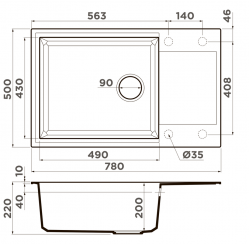 Кухонная мойка Omoikiri Sakaime 78-LB-ES Материал Tetogranit. Монтаж накладной