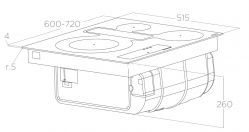 Elica  NIKOLATESLA FIT 3Z BL/A/60 варочная панель с вытяжкой. Отвод / Рециркуляция, Ширина 60 см.