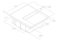 Elica  NIKOLATESLA FIT BL/A/72 варочная панель с вытяжкой. Отвод / Рециркуляция, Ширина 72 см.