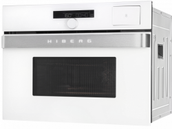 HIBERG MS-VM 5115 W SMART Компактный духовой шкаф с режимом микроволны и функцией приготовления на пару. Высота 45 см.