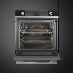 Smeg SO6102M2N Духовой шкаф Серия Linea, комбинированный с микроволновой печью, 60 см, 11 функций, чёрное стекло