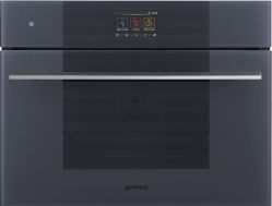 Smeg SO4104S4PG Компактный многофункциональный духовой шкаф, комбинированный с паром, 60 см, высота 45 см, 20 функций, цвет Neptune Grey.