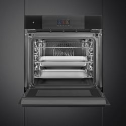 Smeg SO6104APB3 Многофункциональный духовой шкаф с технологией Multitech (Пароварка, СВЧ) 60 см, 25 функций, стекло Deep Black (чёрное)