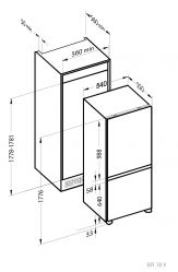 Zigmund & Shtain BR 18 X Встраиваемый холодильник, Высота - 178 см.