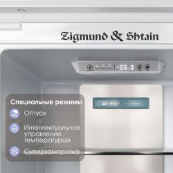 Zigmund & Shtain BR 20 X Встраиваемый холодильник, Инверторный компрессор, система NoFrost, электронное управление,  Высота - 178 см.