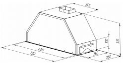 Zigmund & Shtain K 014.7 B Полновстраиваемая кухонная вытяжка, цвет - чёрный, ширина - 72 см., производительность: 1010 м3/час, управление сенсорное и жестом