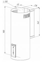 Zigmund & Shtain K 146.4 B Вытяжка, ширина - 35 см., Производительность, куб.м/час 1100, сенсорное управление, пульт д/у, цвет - чёрный,