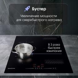 Zigmund & Shtain CI 61.6 B Индукционная варочная поверхность. Объединение двух зон слева в одну большую "мост"