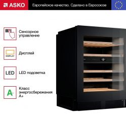 Asko WCN25842G Винный шкаф встраиваемый, высота 82 см.,две зоны,Вместимость 38 бутылок