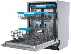 KORTING KDI 60977 Посудомоечная машина,- 60 см., Инверторный мотор14 компл., третья корзина для ст. приборов, А++/A/A, Электр. упр., 8 программ, Инверторный мотор, "Луч на полу" с цифровой индикацией, Полная ащита от протечек