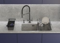 Смеситель OMOIKIRI KANTO-GM-BL Подключение к фильтру.