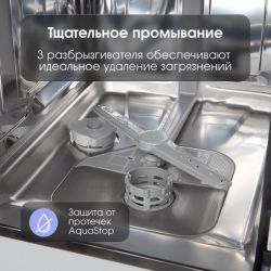 Zigmund & Shtain DW 308.4 Посудомоечная машина, 11 комплектов, 7 программ,  луч на полу,  Дисплей LED,  аквастоп,  дБ 49 ширина - 45 см.