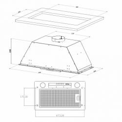 KORTING KHI 6631 RN Полностью встраиваемая вытяжка в стире Ретро,,  650 м3/ч, ширина 50 см. цвет - матовый чёрный