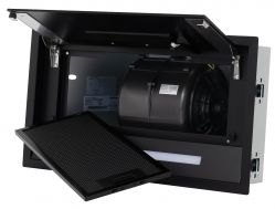 KORTING KHI 6892 DGN Полностью встраиваемая вытяжка, Функция управления жестами,сенсорное управление, таймер, 900 м3/ч, ширина 52 см, цвет - чёрное стекло