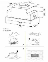 KORTING KHI 9765 GN Полностью встраиваемая вытяжка, сенсорное управление, 550 м3/ч, таймер, пульт д/у, ширина 70 см, цвет - чёрное стекло