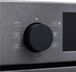 KORTING OKB 6071 CBX Духовой шкаф. 7 режимов нагрева, каталитическая очистка c паром + эмаль, телескоп. напрвл.1 уровень, доводчик двери,Объем (л): 69, цвет: Чёрная нерж. сталь