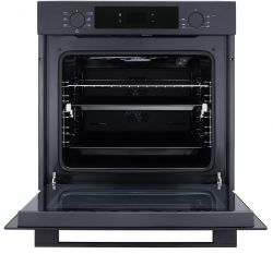 KORTING OKB 6071 CN Духовой шкаф. 7 режимов нагрева, каталитическая очистка c паром + эмаль, телескоп. напрвл.1 уровень, доводчик двери,Объем (л): 69, цвет: Чёрный матовый