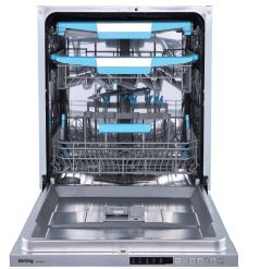 Korting KDI 60017., А+++/A/A, электронное. упр., 5 программ,  14 компл., "Луч на полу" . Третья корзина, 1/2 загрузки, Автоматическое открывание дверцы, Защита от протечек