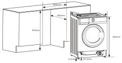 KORTING KWDI 14I96 Встраиваемая стиральная машина с функцией сушки, Инверторный мотор, Функция Пара, загрузка (стирка/сушка): 8/6 кг, скорость отжима 1400 об/мин, 16 программ