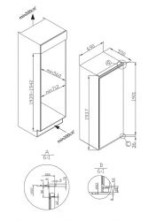 KORTING KSI 1935 Встраиваемая холодильная камера, Инверторный компрессор, Зона свежести, Разморозка No Frost, Зона свежести, LED подсветка Ambilight задней стенки, Высота - 193 см.