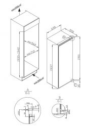 KORTING KSFI 1997 Встраиваемая морозильная камера, Инвертор, No Frost, LED подсветка Ambilight, Раздельная регулировка температуры для верхней и нижней зон холодильника. В-194 см Ш-69 см,