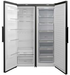 KORTING KNF 1857 N Отдельно стоящая холодильная камера, No Frost,  Управление: Электронное Дисплей: Индикаторы температуры , Габариты (ВхШхГ) (мм): 1860х595х650, цвет - Графитово-чёрный