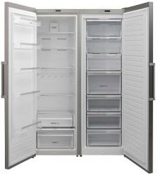 KORTING KNF 1857 X Отдельно стоящая холодильная камера, No Frost,  Управление: Электронное Дисплей: Индикаторы температуры , Габариты (ВхШхГ) (мм): 1860х595х650, цвет - Нерж.сталь