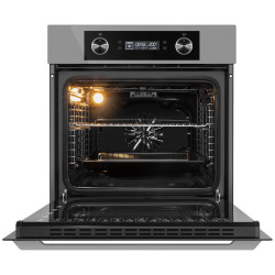 MAUNFELD AEOH60102S Шкаф духовой электрический, поворотные ручки уиапливаемые + сенсорное упр., 10 режимов, цвет - нерж. сталь