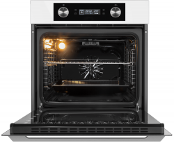 MAUNFELD AEOH60102W Шкаф духовой электрический, поворотные ручки уиапливаемые + сенсорное упр., 10 режимов, цвет - белый