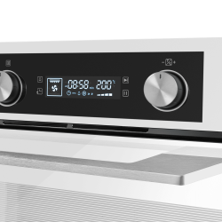 MAUNFELD AEOH60102W Шкаф духовой электрический, поворотные ручки уиапливаемые + сенсорное упр., 10 режимов, цвет - белый