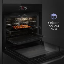 Zigmund & Shtain E 177 B Духовой шкаф. Сенсорное управление, телескопические напр., 9 режимов, класс энергопотребления А, тангенциальное охлаждение, цвет - чёрный