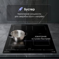 Zigmund & Shtain CI 69.6 B Индукционная варочная поверхность, INVERTER, технология постоянного нагрева, 2 флекс зоны, ширина 60 см.