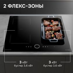 Zigmund & Shtain CI 79.6 B Индукционная варочная поверхность, INVERTER, технология постоянного нагрева, 2 флекс зоны, ширина 60 см.