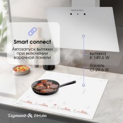 Zigmund & Shtain CI 29.6 W Индукционная варочная поверхность, INVERTER технология постоянного нагрева, две зоны FLEX, Ширина - 60 см.