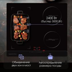 Zigmund & Shtain CI 46.6 B Индукционная варочная поверхность c 1 флекс зоой, ширина 60 см.