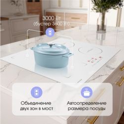 Zigmund & Shtain CI 46.6 W Индукционная варочная поверхность c 1 флекс зоой, ширина 60 см.