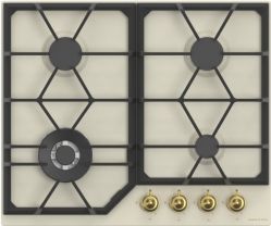 Zigmund & Shtain G 19.6 X Газовая варочная поверхность. ширина - 60 см. Цвет - бежевый, регуляторы - золото