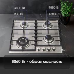 Zigmund & Shtain G 20.6 S Газовая варочная поверхность. ширина - 60 см. Цвет - нерж. сталь