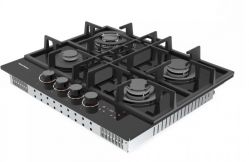 Zigmund & Shtain M 29.6 B Газовая варочная поверхность, LED индикация перключателей, Таймер, блокировка, Ширина - 60 см. Закалённое стекло Цвет - чёрный.