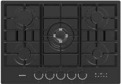 Zigmund & Shtain M 29.7 B Газовая варочная поверхность, 5 конфорок, LED индикация перключателей, Таймер, блокировка, Ширина - 70 см. Закалённое стекло Цвет - чёрный.