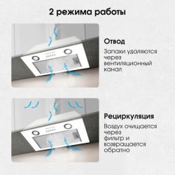 Zigmund & Shtain K 018.5 W Полновстраиваемая кухонная вытяжка, цвет - Белый, ширина - 52 см., производительность: 660 м3/час