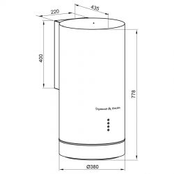 Zigmund & Shtain K 013.4 B Smart Connect Вытяжка, ширина - 38 см. Цвет - белый, кнопочное управление, Производительность, куб.м/час 1200
