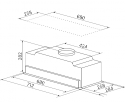 Kuppersbusch DEL 8550.0 W Полностью встраиваемая вытяжка, 760 м3/ч, ширина 71 см, цвет - белый