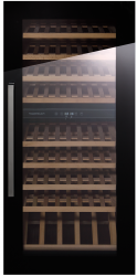Kuppersbusch FWK 4800.0 S1 Stainless steel Винный шкаф, чёрное стекло, вместимость 79 бутылок, 2 температурные зоны, высота -123 см.